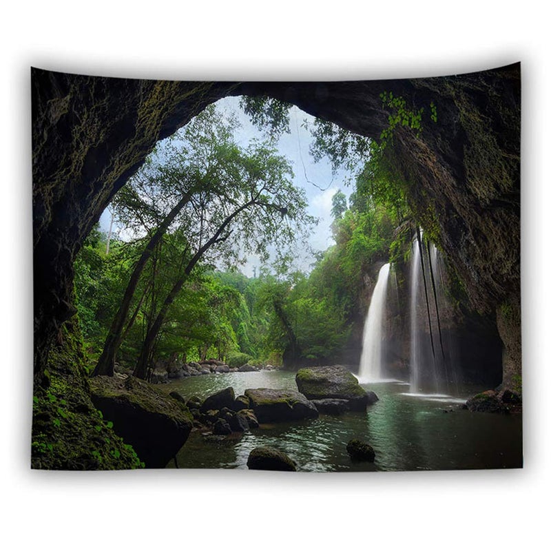 Llamazing Forest Home Decor Tapestry - Living Room Bedroom Decoration Curtain for Landscape and Magic (Waterfall, 78''L60''W) - Image 5